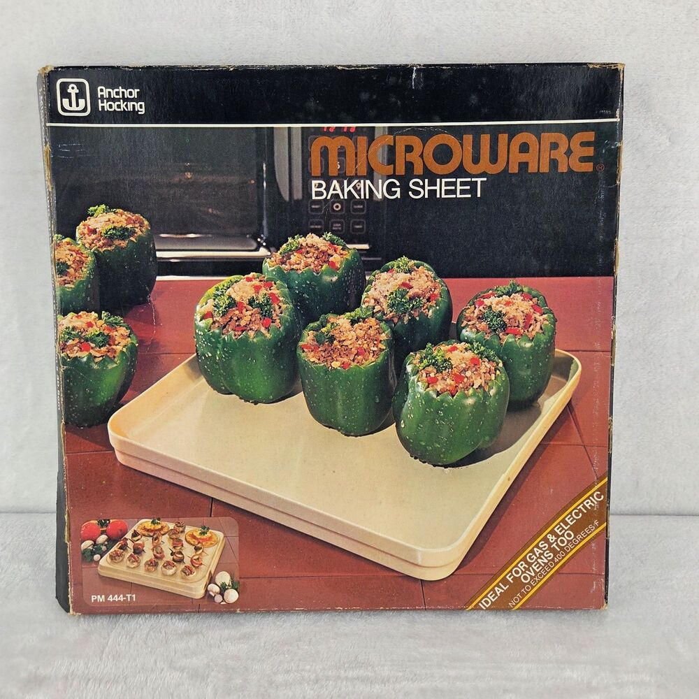 Vintage Anchor Hocking Microware 12" Baking‎ Sheet w/ Box Recipes PM444-T1
